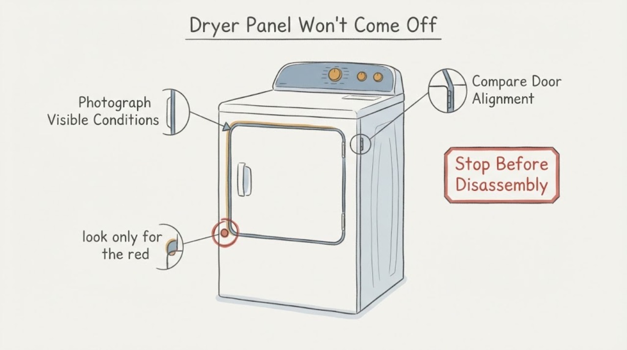 Dryer Panel Won't Come Off