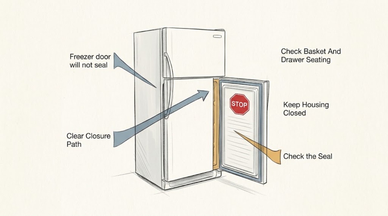 Freezer door will not seal