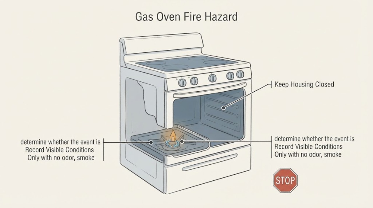 Gas Oven Fire Hazard |