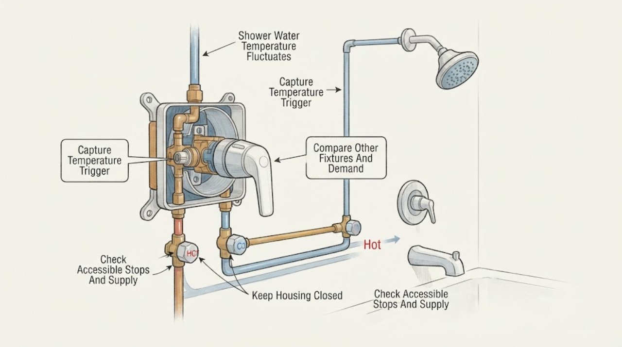 Shower Water Temperature Fluctuates