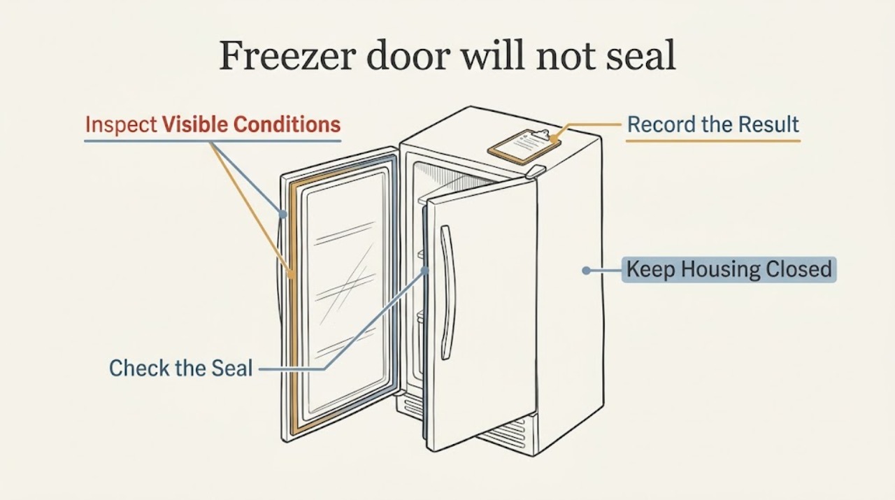 Freezer door will not seal