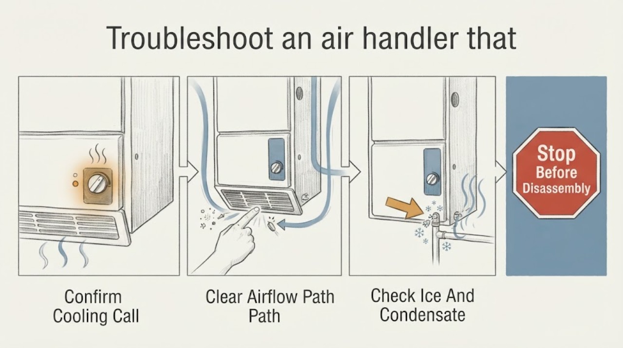 Troubleshoot an air handler that