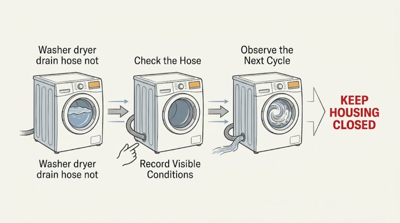 Washer dryer drain hose not