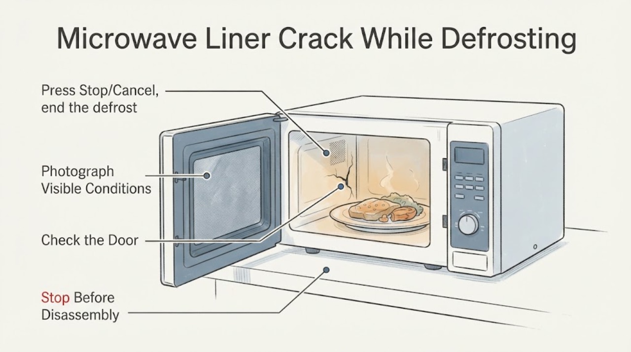 Microwave Liner Crack While Defrosting