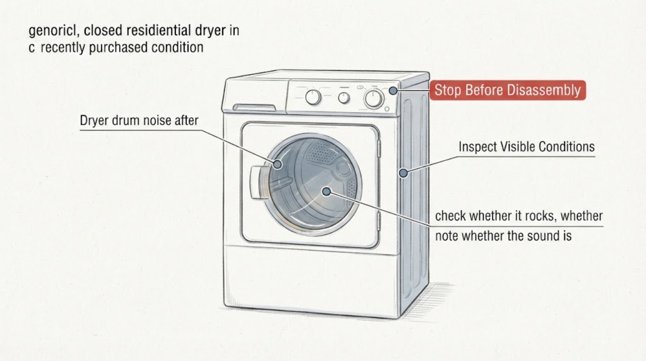Dryer drum noise after