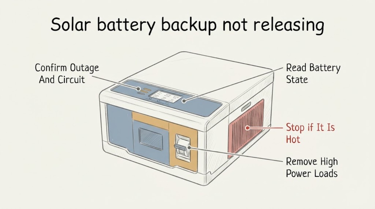 Solar battery backup not releasing