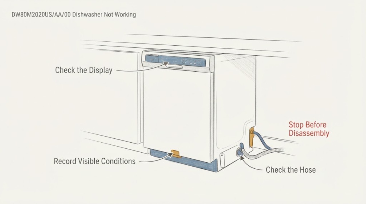DW80M2020US/AA/00 Dishwasher Not Working