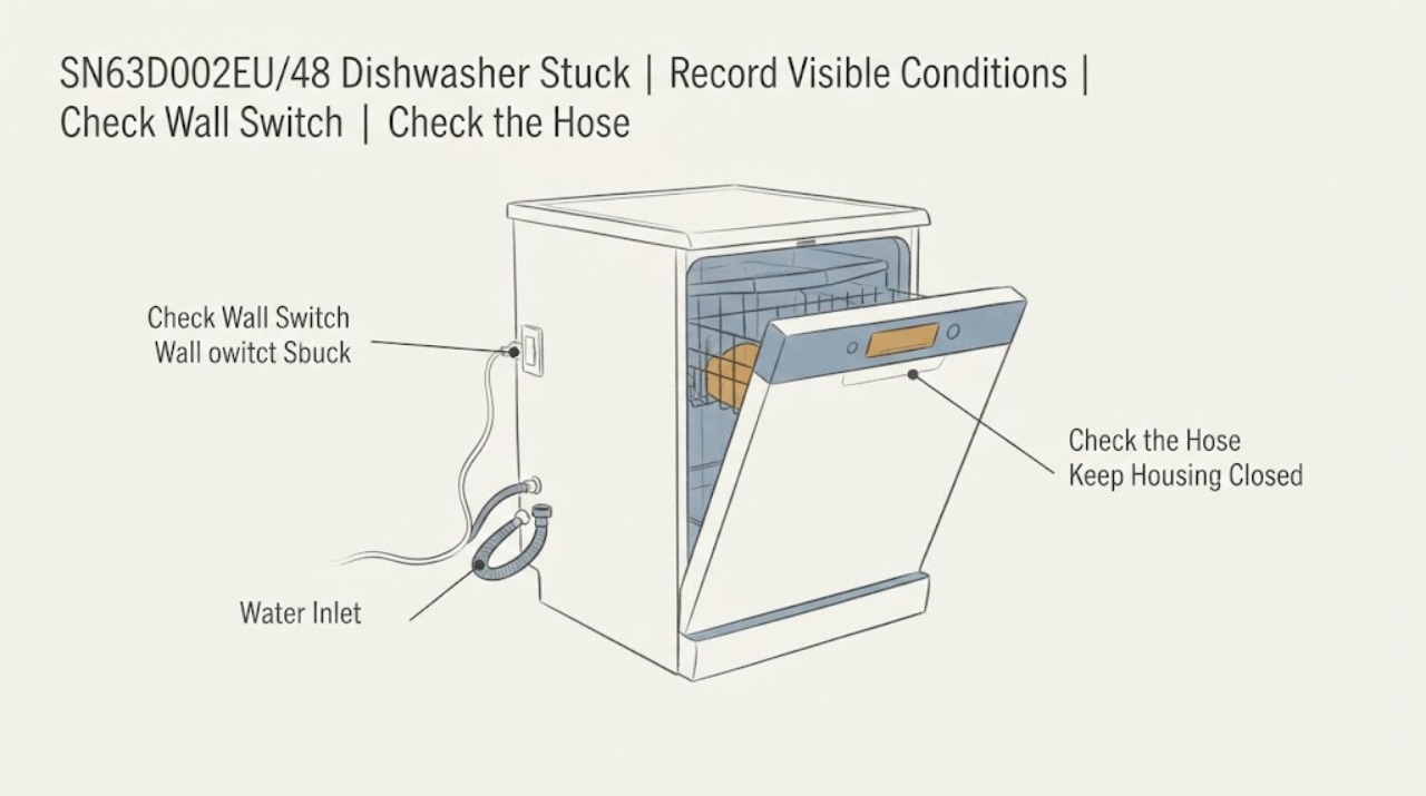 SN63D002EU/48 Dishwasher Stuck