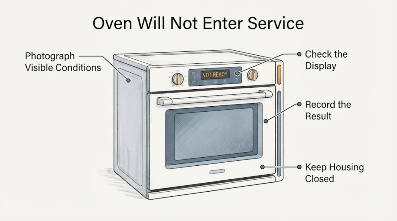 Oven Will Not Enter Service