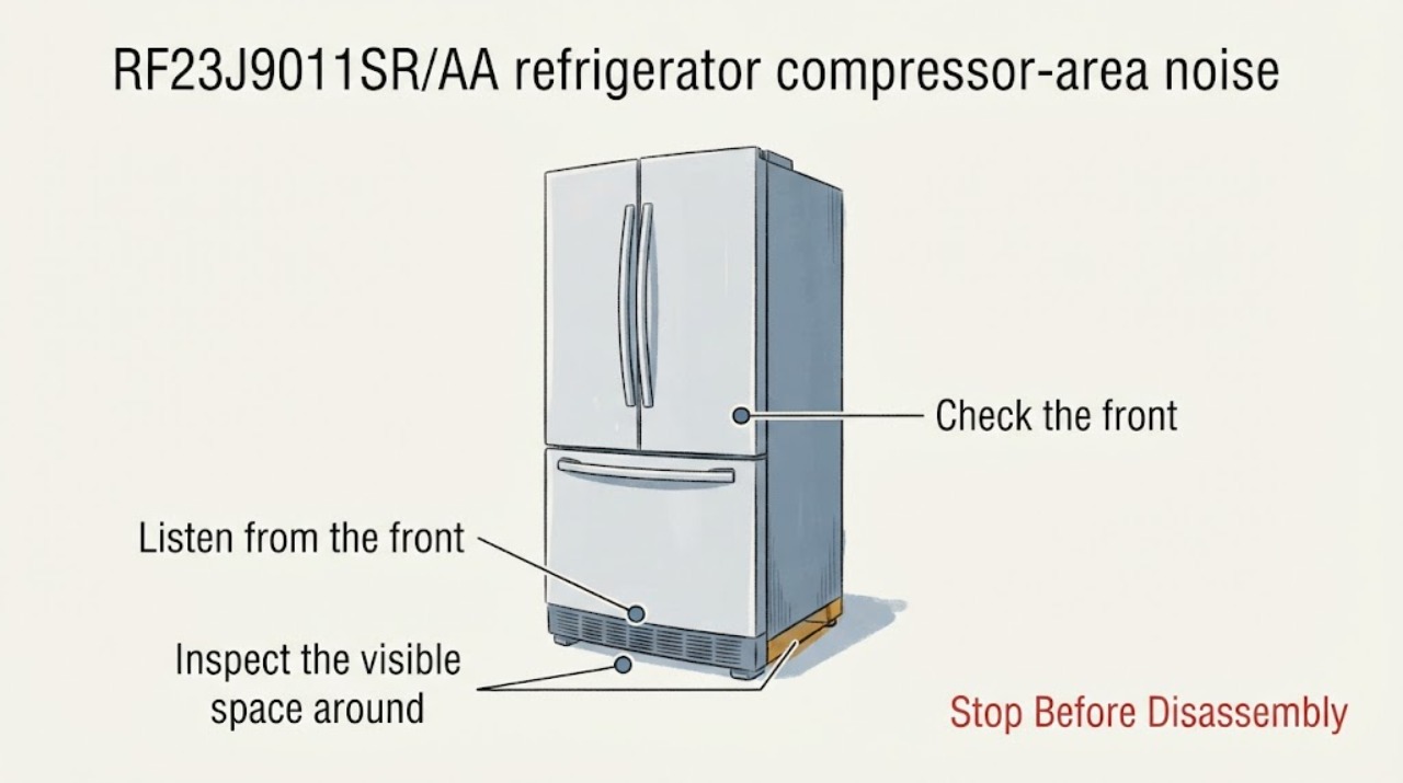 RF23J9011SR/AA refrigerator compressor-area noise