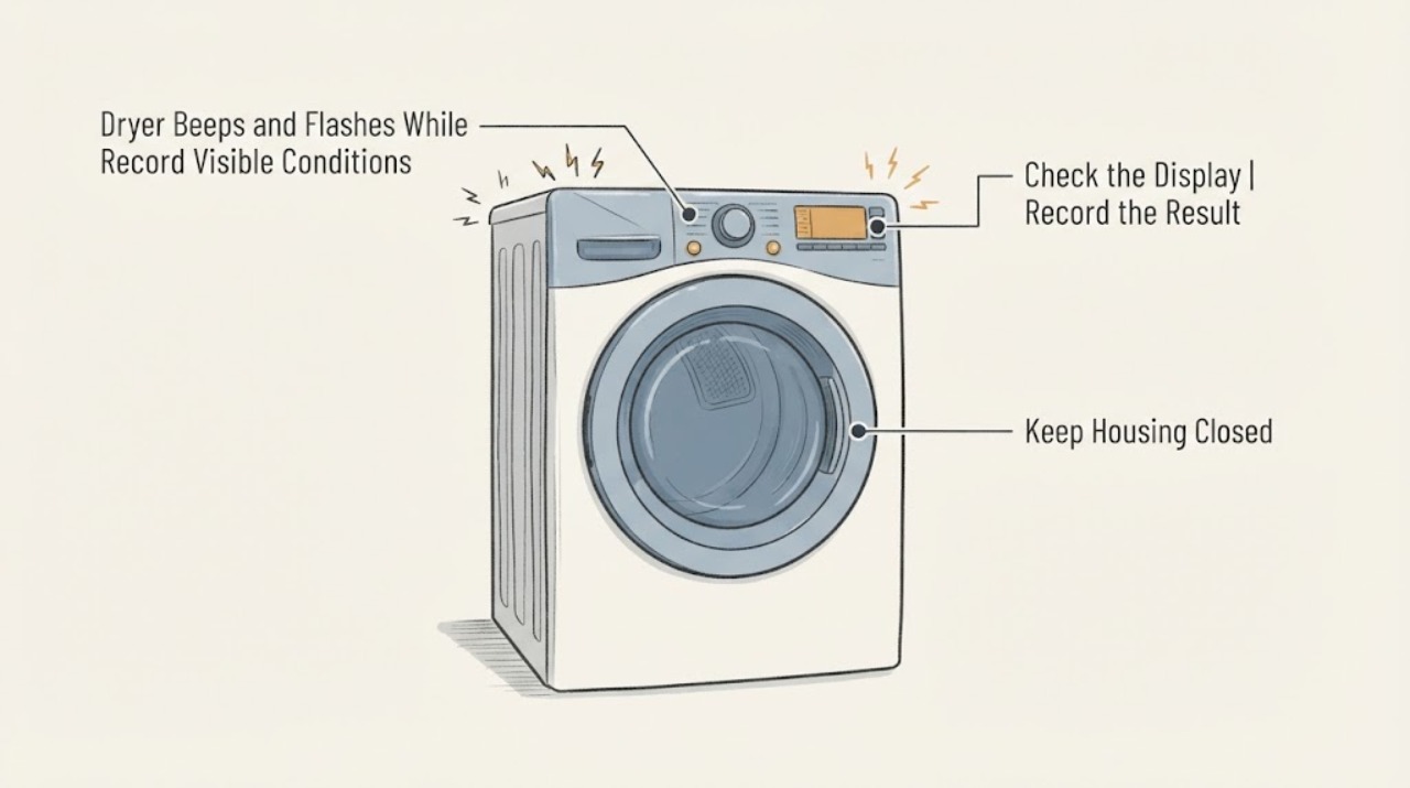 Dryer Beeps and Flashes While