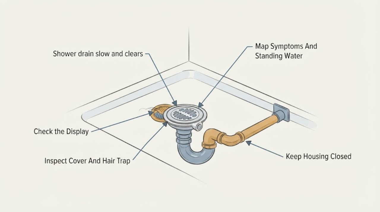 Shower drain slow and clears