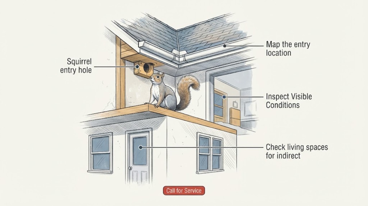 Squirrel entry hole