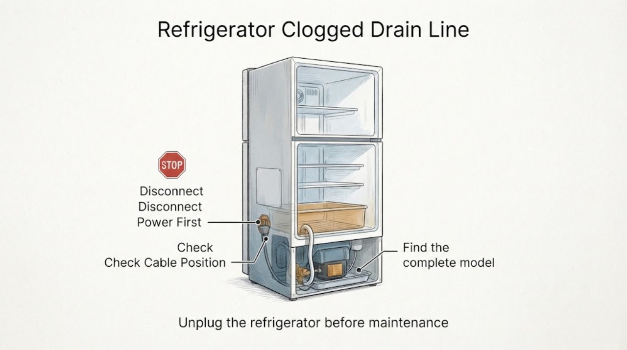 Refrigerator Clogged Drain Line