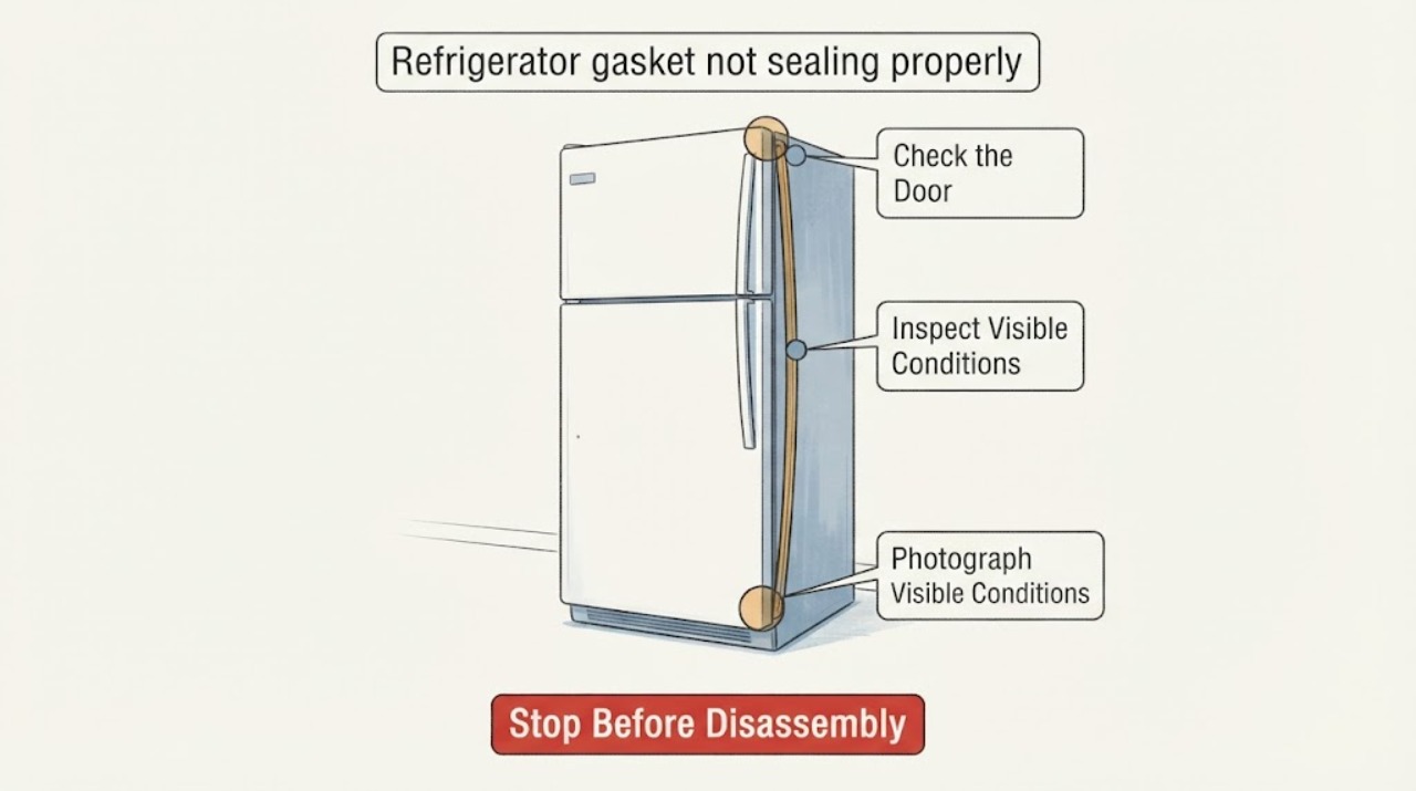 Refrigerator gasket not sealing properly