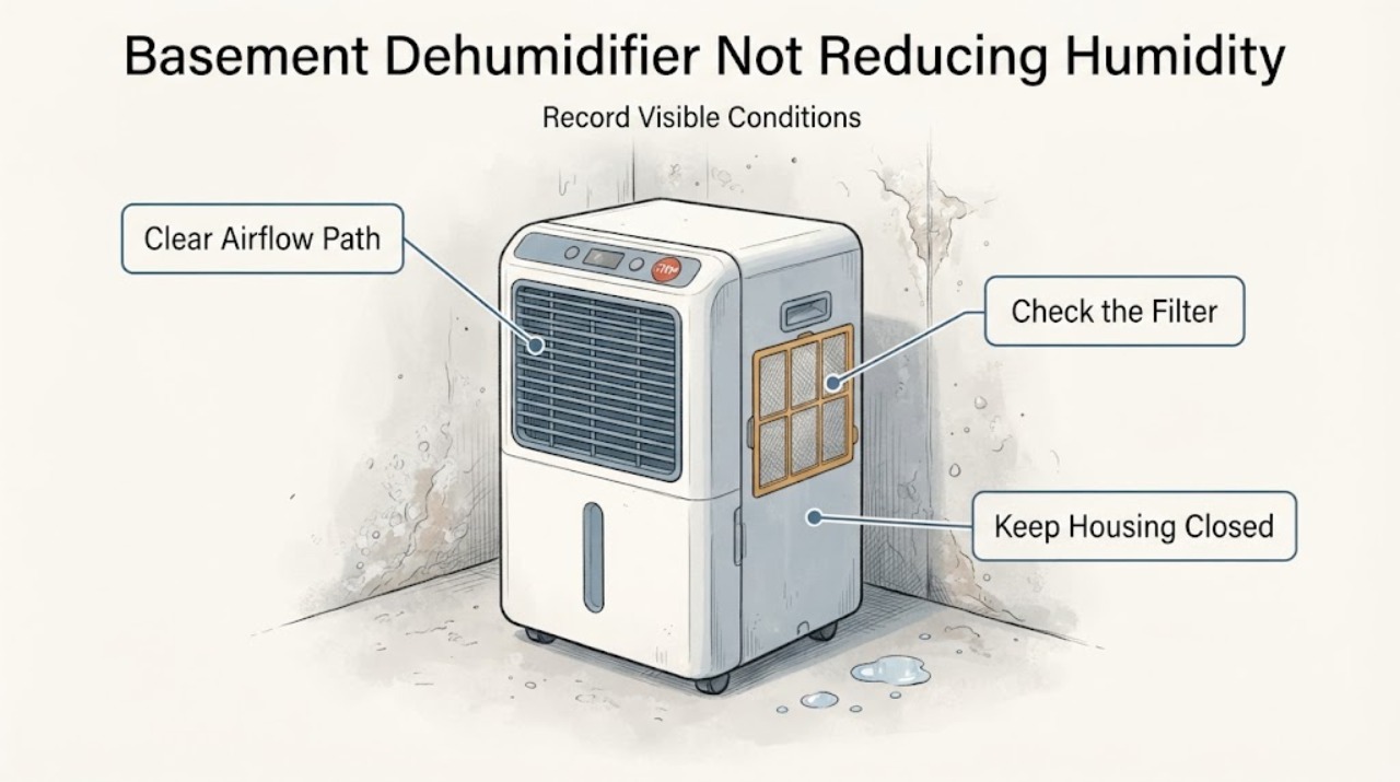 Basement Dehumidifier Not Reducing Humidity