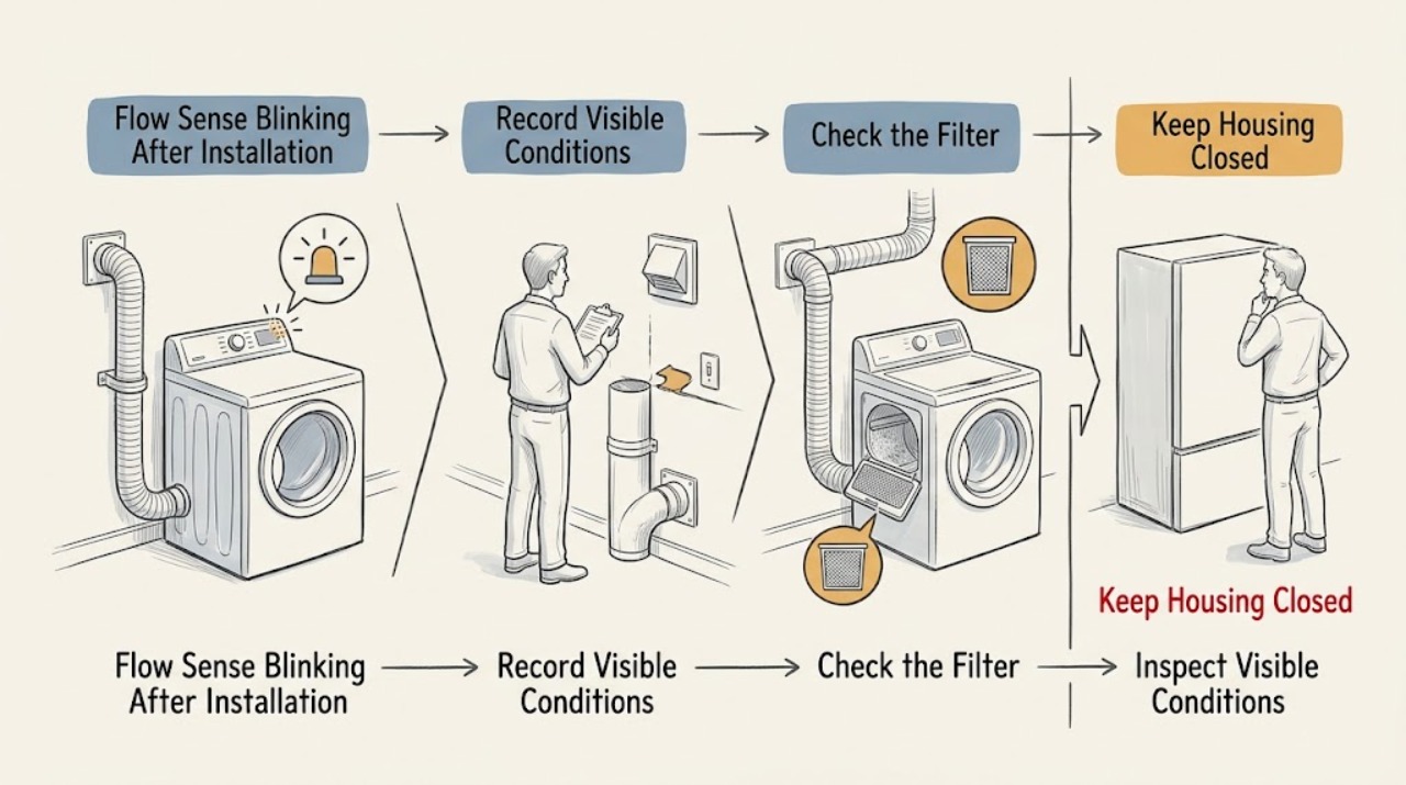 Flow Sense Blinking After Installation