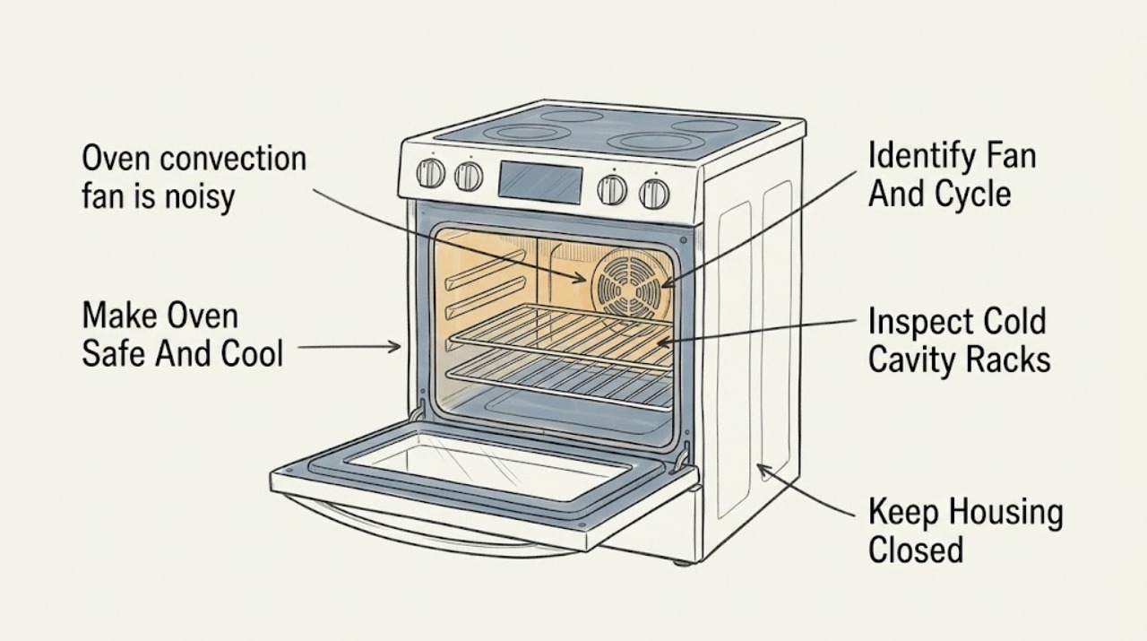 Oven convection fan is noisy