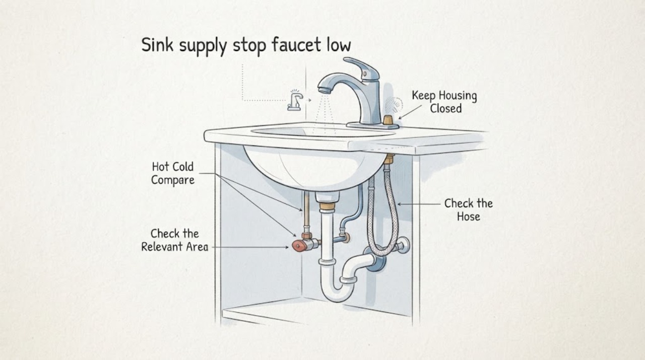 Sink supply stop faucet low
