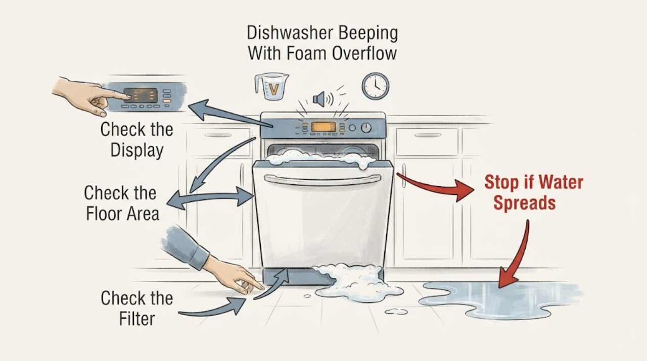 Dishwasher Beeping With Foam Overflow
