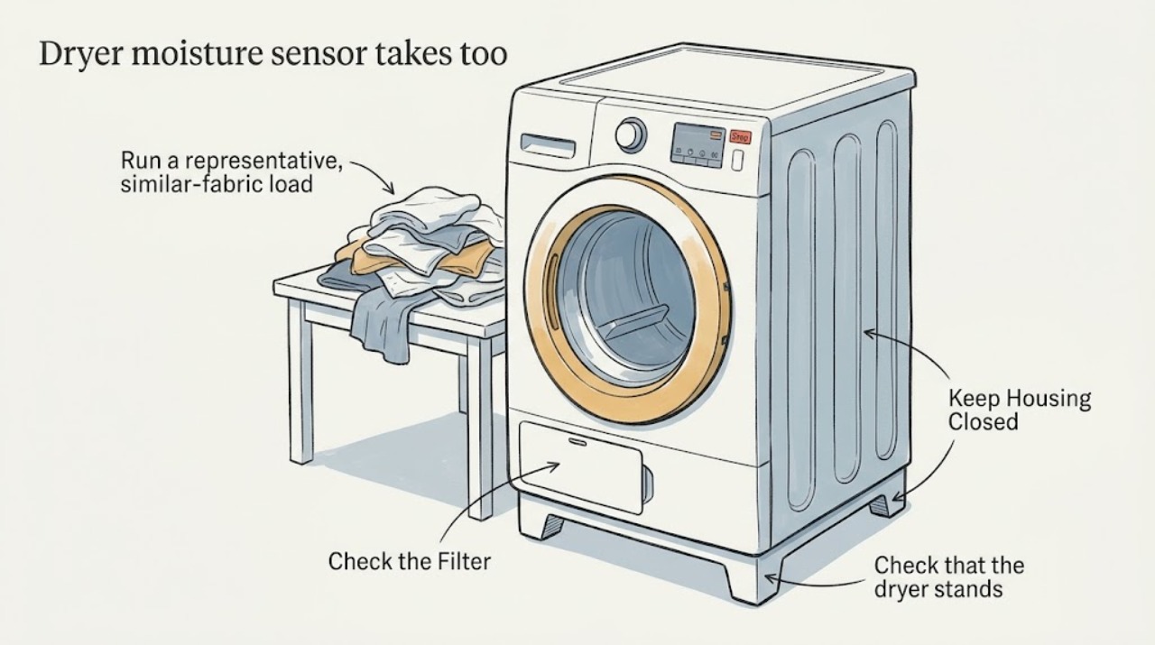 Dryer moisture sensor takes too