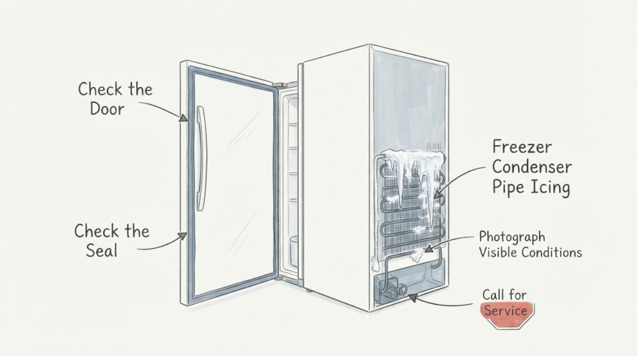 Freezer Condenser Pipe Icing