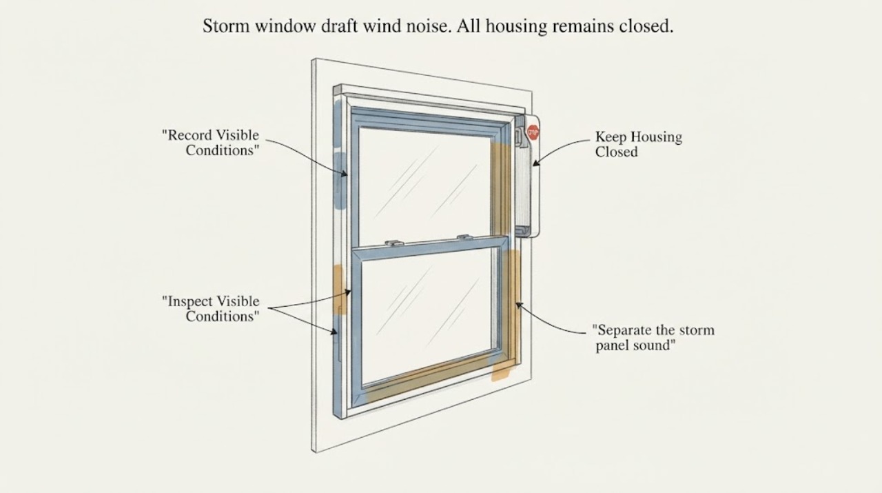 Storm window draft wind noise