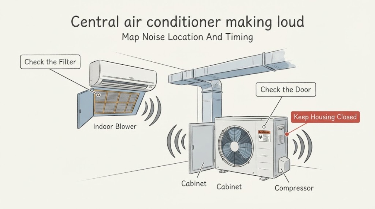 Central air conditioner making loud