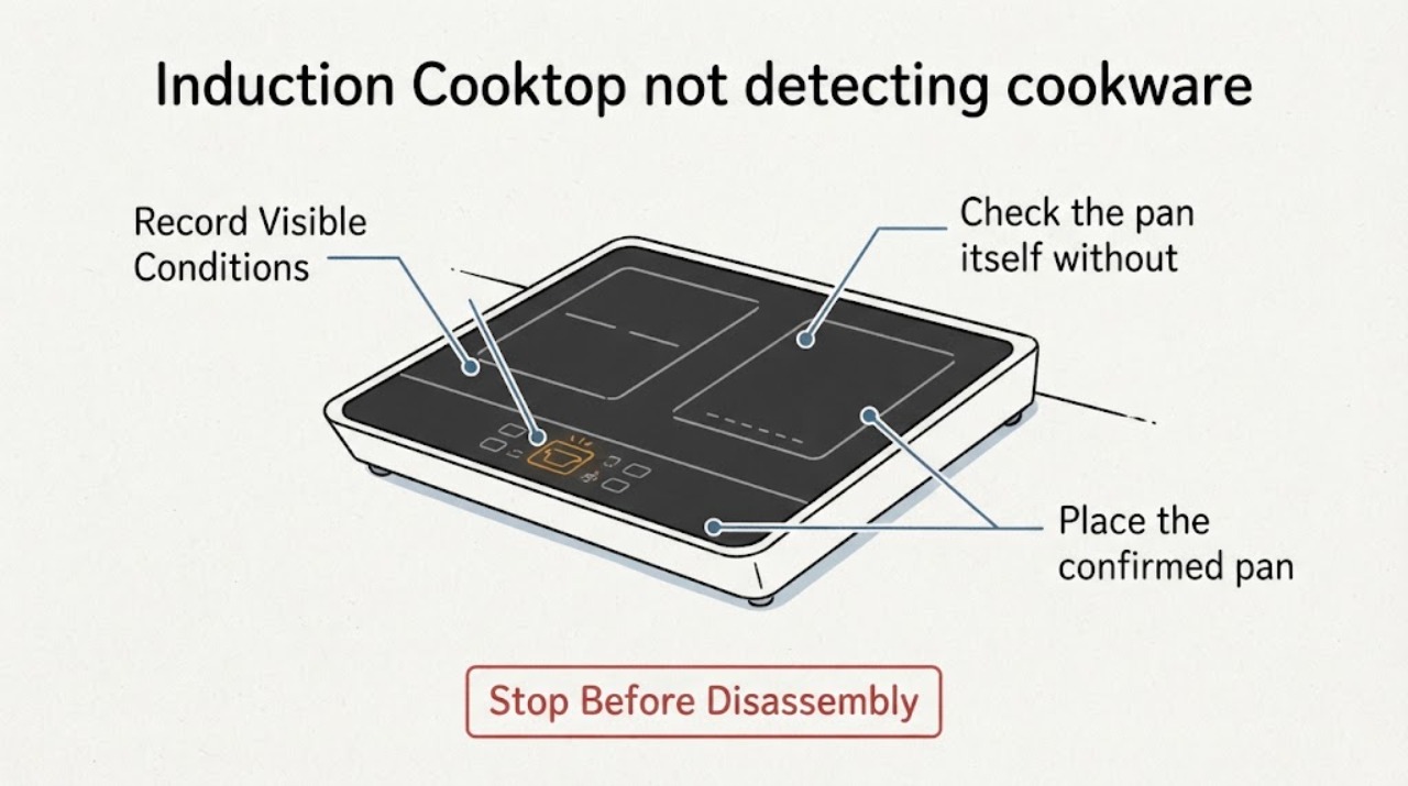 Induction Cooktop not detecting cookware