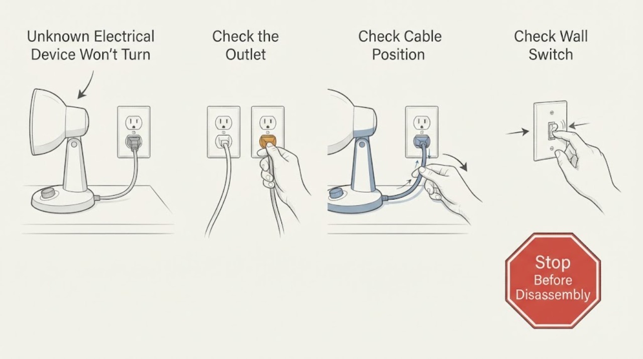 Unknown Electrical Device Won't Turn