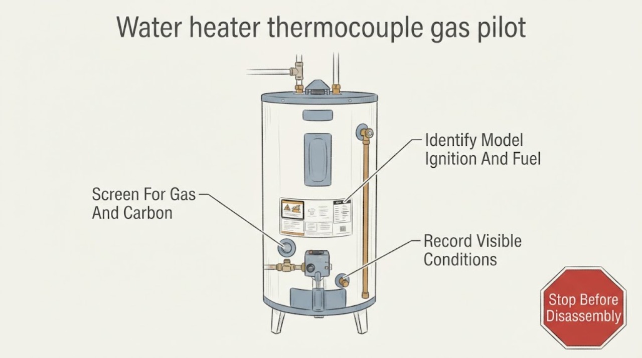 Water heater thermocouple gas pilot