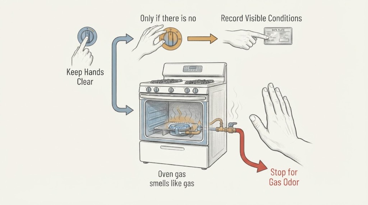 Oven gas smells like gas