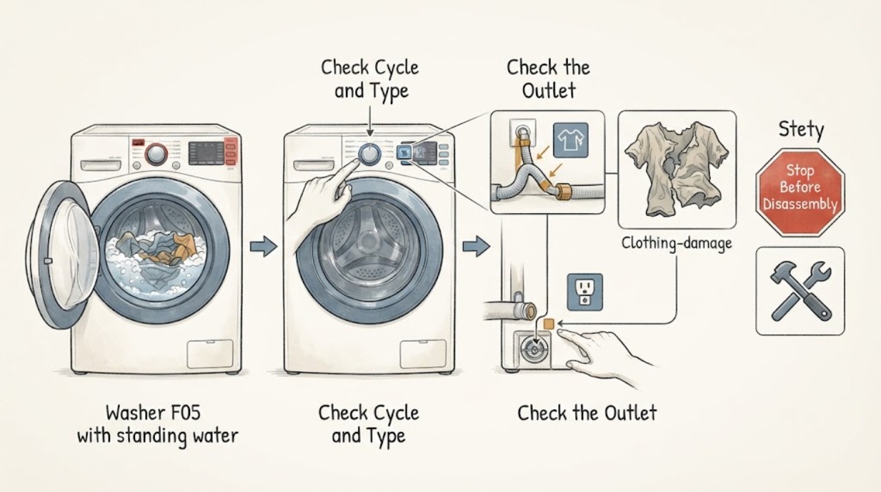 Washer F05 with standing water