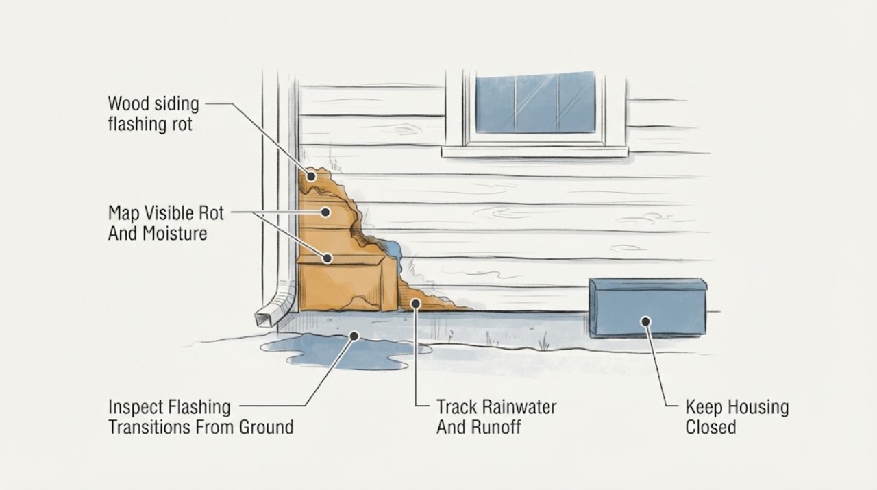 Wood siding flashing rot