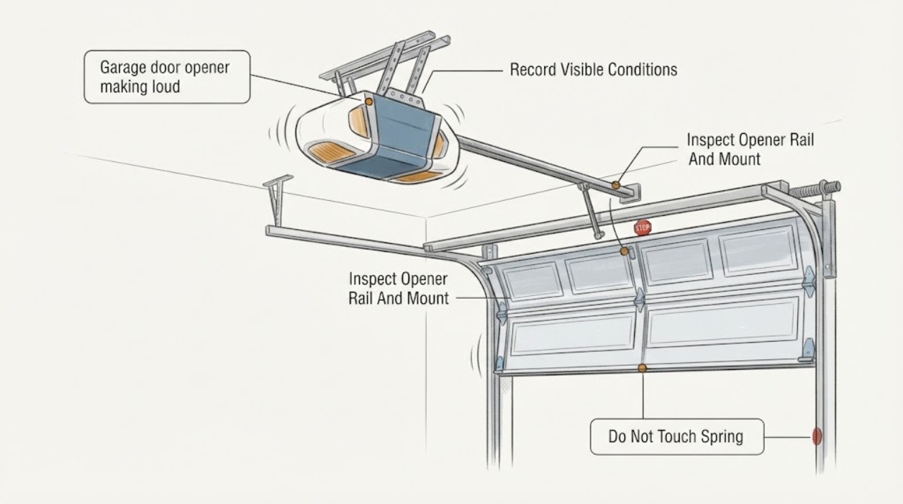 Garage door opener making loud