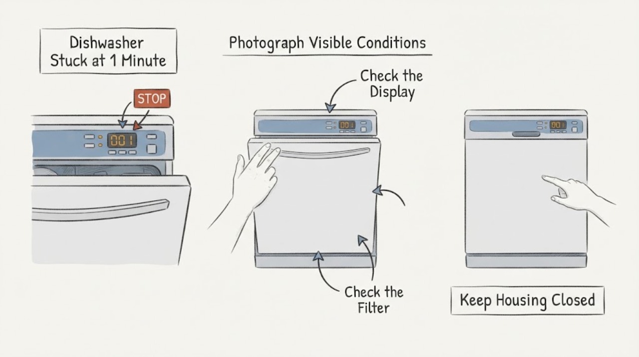 Dishwasher Stuck at 1 Minute
