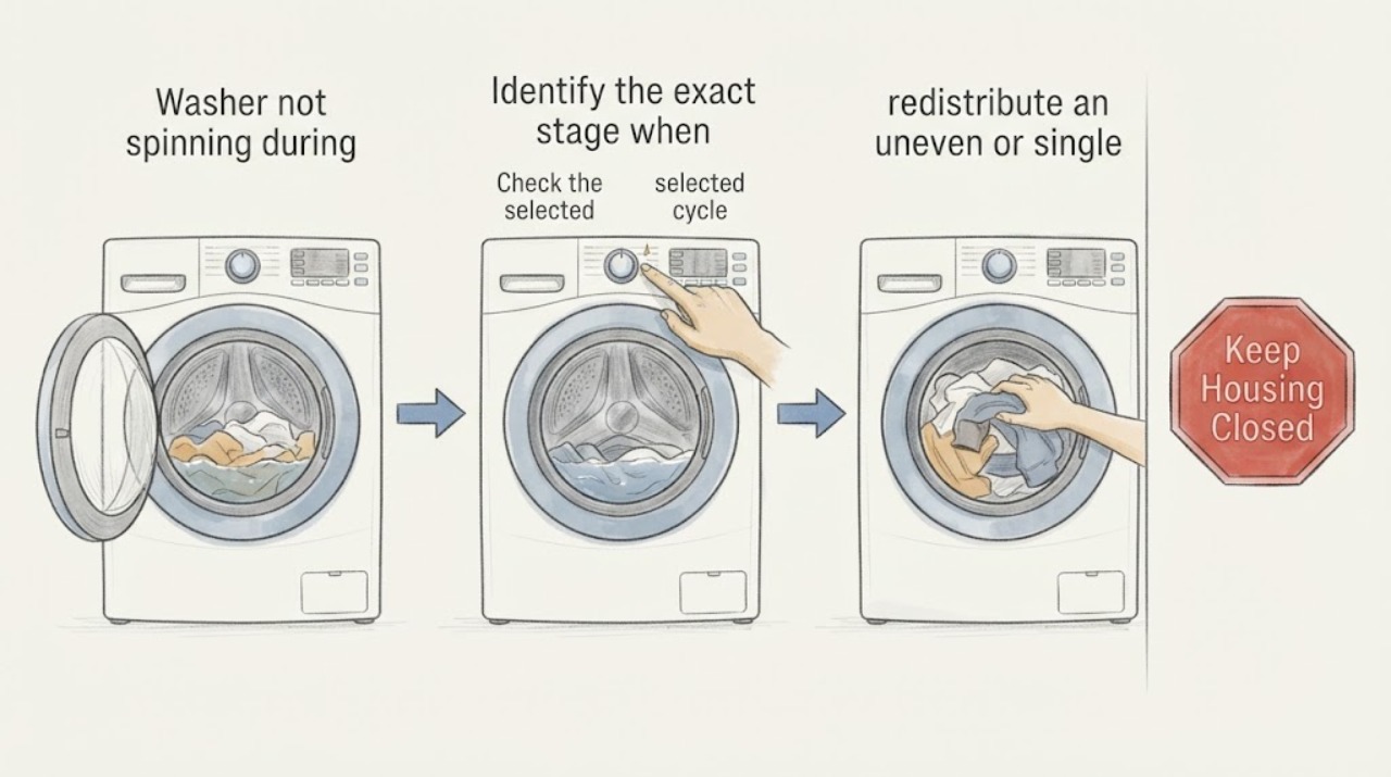 Washer not spinning during