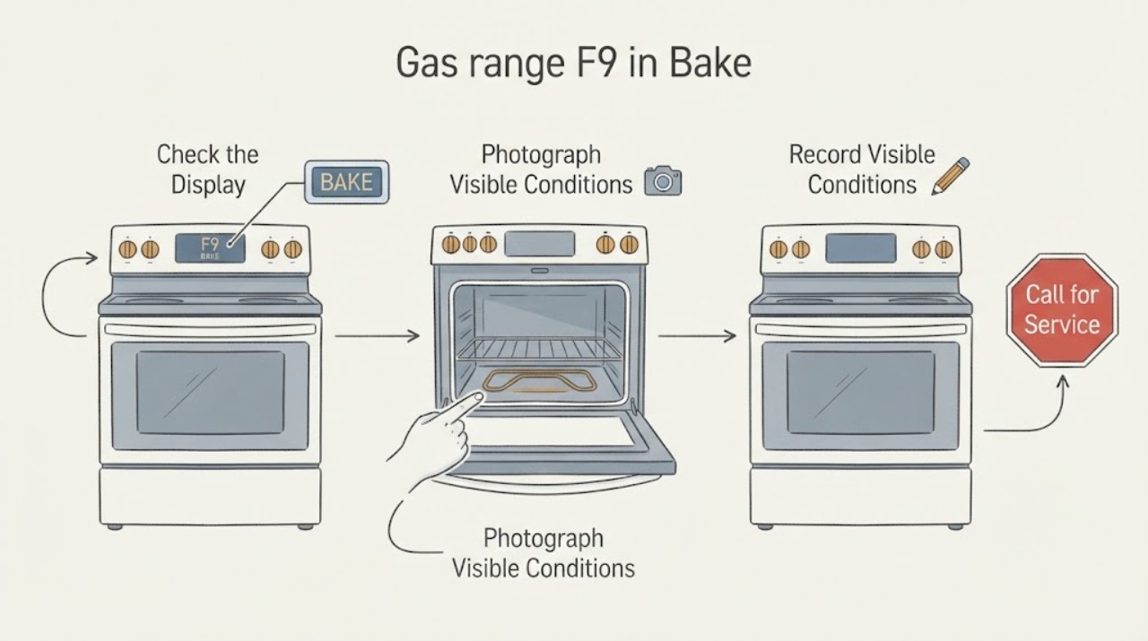 Gas range F9 in Bake