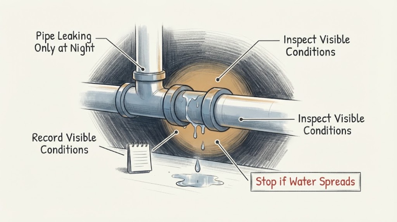 Pipe Leaking Only at Night