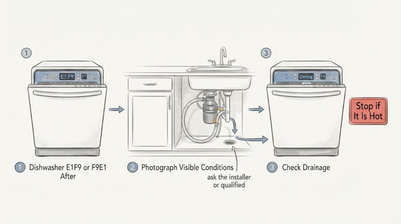 Dishwasher E1F9 or F9E1 After