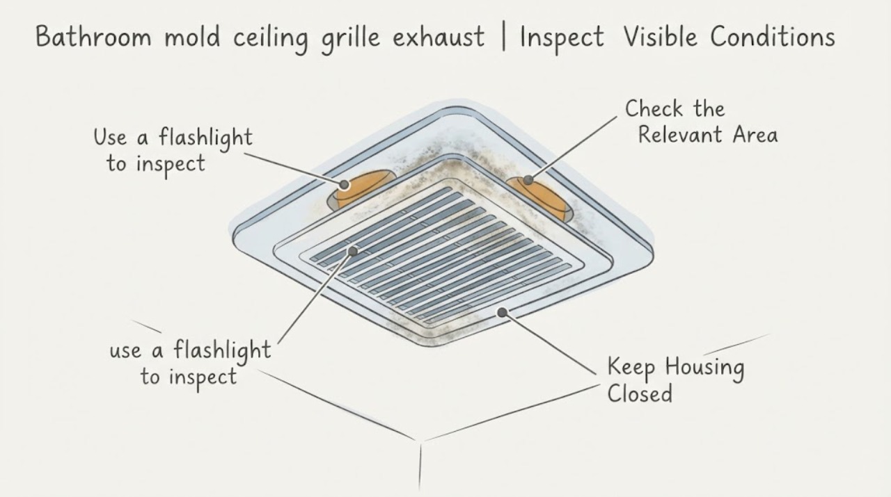 Bathroom mold ceiling grille exhaust