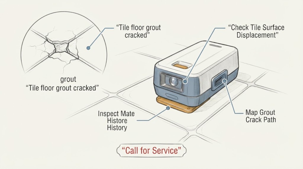 Tile floor grout cracked