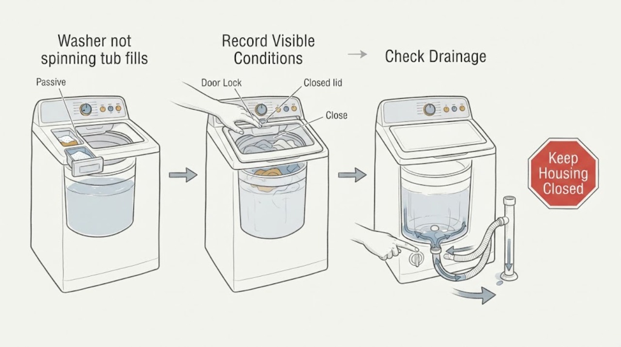 Washer not spinning tub fills