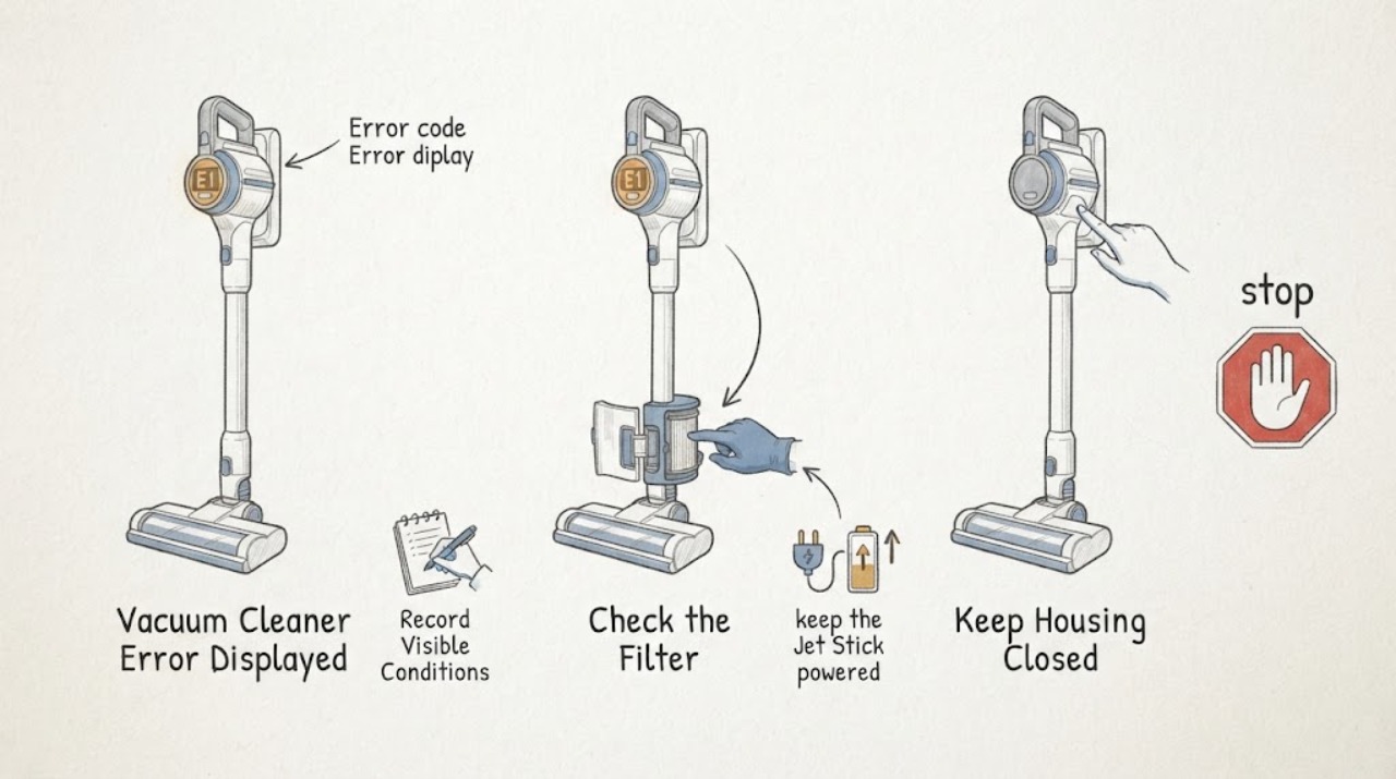 Vacuum Cleaner Error Displayed