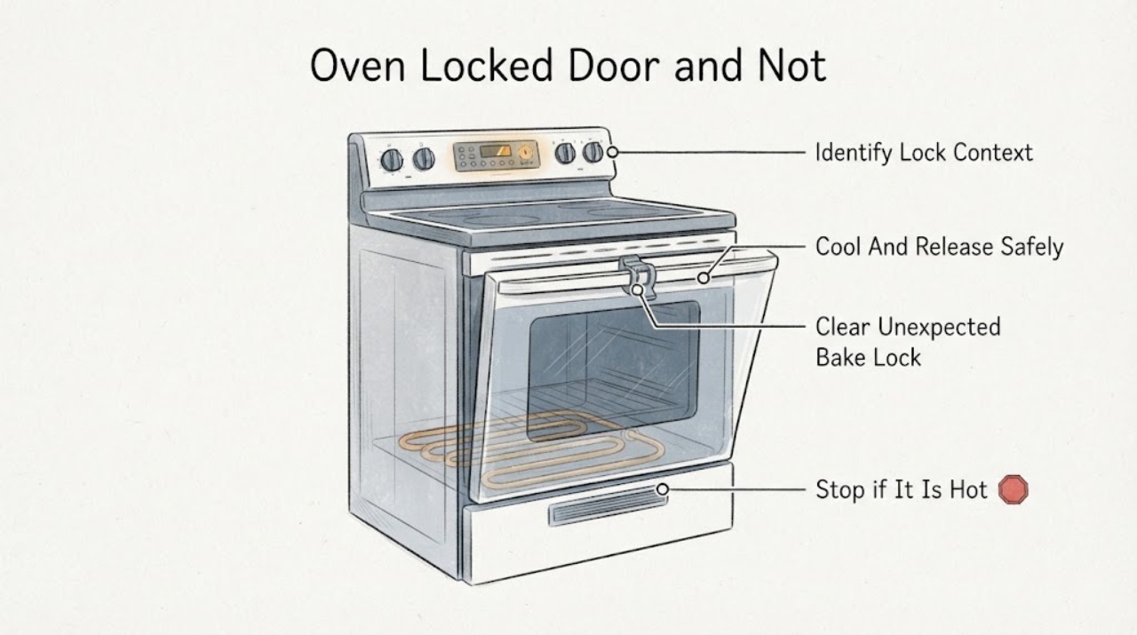 Oven Locked Door and Not