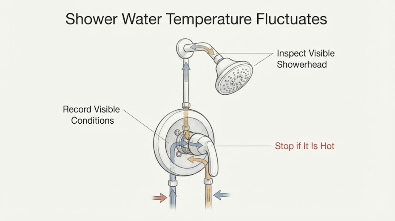 Shower Water Temperature Fluctuates