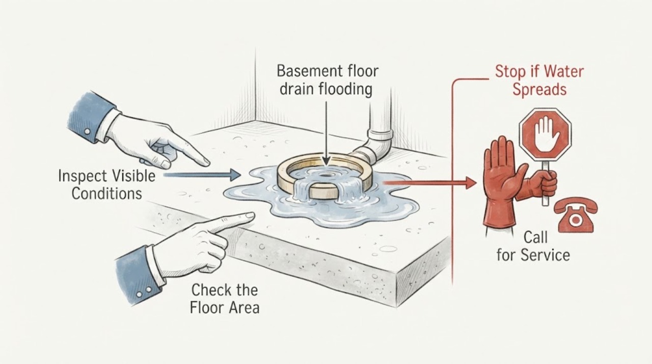 Basement floor drain flooding