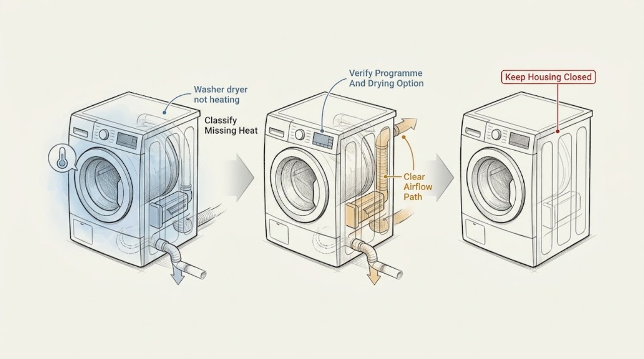 Washer dryer not heating