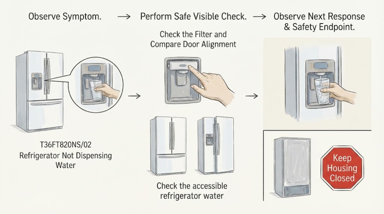 T36FT820NS/02 Refrigerator Not Dispensing Water