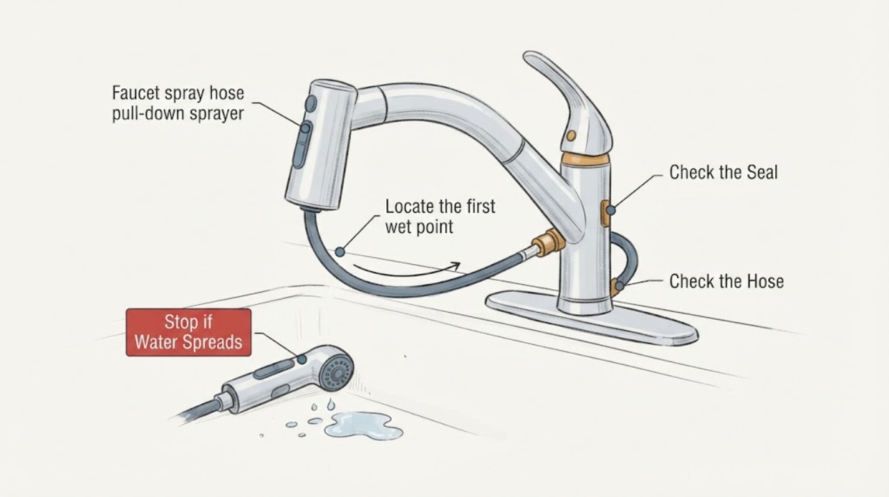 Faucet spray hose pull-down sprayer